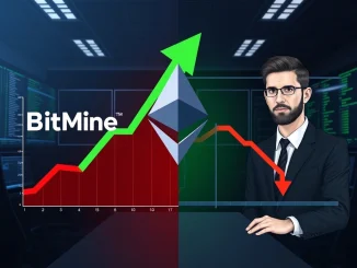 Illustration comparing BitMine's large Ethereum purchase to Vitalik Buterin's sale, highlighting market dynamics.