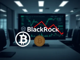 Graph showing negative returns for BlackRock's IBIT Bitcoin ETF amid market decline.