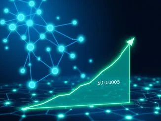 Conceptual blockchain network graph illustrating BlockDAG's potential growth from $0.0005.