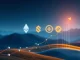Analytical visualization of highest-ROI crypto networks including BlockDAG, Ethereum, Solana, and BNB during a market shift.
