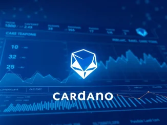 Professional analysis of Cardano ADA cryptocurrency price prediction on a data dashboard.