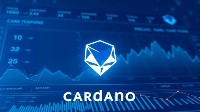 Professional analysis of Cardano ADA cryptocurrency price prediction on a data dashboard.