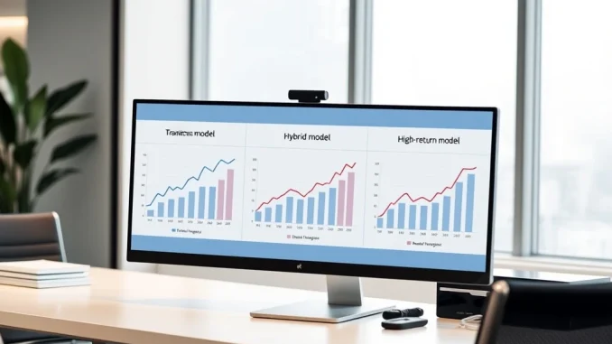 Analyst comparing online gambling revenue models including 33% CashRake system on digital charts
