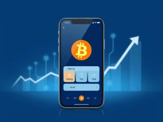 Core SatPay Bitcoin neo-bank app interface showing staking and payment features for BTC banking.