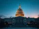 U.S. Capitol at dusk symbolizing the crypto market structure bill's passage through the House of Representatives.