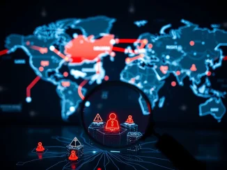 Illustration of global crypto transaction flows and sanctions evasion investigation per Elliptic report.
