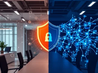 Blockchain security and AI technology visualization representing 2026 cryptocurrency investment landscape