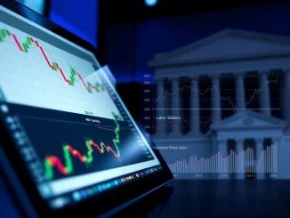 Crypto investors analyzing Federal Reserve policy signals from labor and inflation data on financial charts.