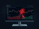 Analytical dashboard showing BTC, ETH, BNB, DOGE price charts with liquidation cluster data signaling market volatility.