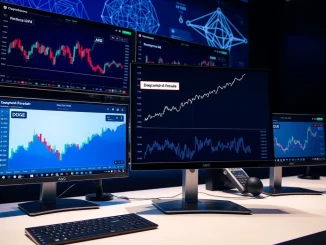 Cryptocurrency market analysis showing DeepSnitch AI presale momentum alongside ADA and DOGE performance charts