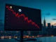 Chart showing a dramatic crypto market sell-off with $910 billion lost, highlighting ETF outflows and liquidations.