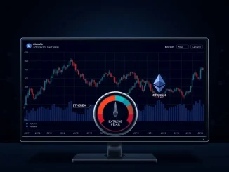 Analyst dashboard showing Bitcoin and Ethereum prices amid crypto market fear