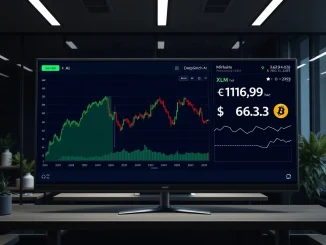 Crypto market news today dashboard showing DeepSnitch AI surge, Stellar volatility, and Bitcoin at key support.