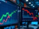 Crypto market news today showing DeepSnitch AI surge and Bitcoin price drop analysis on financial charts.