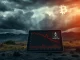 A dramatic visualization of the crypto market decline and extreme fear causing sharp price drops in Bitcoin and Ethereum.