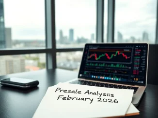 Analyst reviewing crypto presale data and charts for February 2026 market activity.