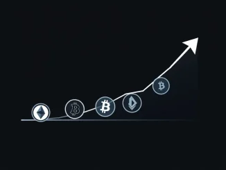 Analyst's chart showing a conceptual growth trend for a long-term cryptocurrency portfolio strategy.