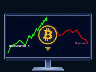 Chart showing DeepSnitch AI's 175% surge versus XRP and Dogecoin's decline in today's crypto market news.