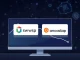 Chart showing DEX trading volume decline with Uniswap and PancakeSwap logos representing market activity.