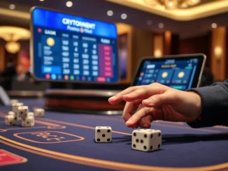 Essential dice game guide for 2026 casino beginners showing dice and crypto interface.