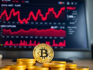 Analyst reviewing a dashboard showing a $1.7 billion net outflow for digital asset investment products.
