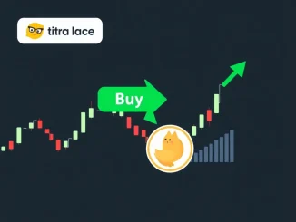 Dogecoin price chart analysis showing a technical buy signal indicator for DOGE cryptocurrency.