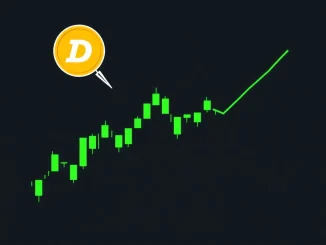 Dogecoin price chart testing a key trendline support level as momentum indicators fade.