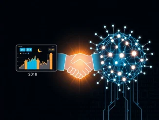 Conceptual image of Echobit Exchange and XDGAI partnership merging cryptocurrency and decentralized AI infrastructure.