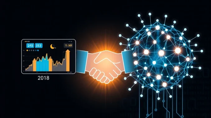 Conceptual image of Echobit Exchange and XDGAI partnership merging cryptocurrency and decentralized AI infrastructure.