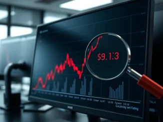 Financial chart showing the dramatic 93% crash of the ENA token price from its all-time high.
