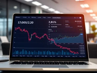 Ethereum price chart analysis showing 20% decline with strong network fundamentals