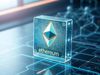 Ethereum zero-knowledge block verification concept showing cryptographic proof validating a blockchain block.