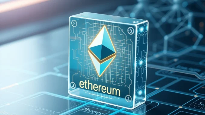 Ethereum zero-knowledge block verification concept showing cryptographic proof validating a blockchain block.