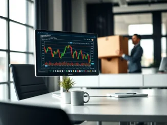 Gemini cryptocurrency exchange office scene depicting staff cuts and restructuring during market downturn.