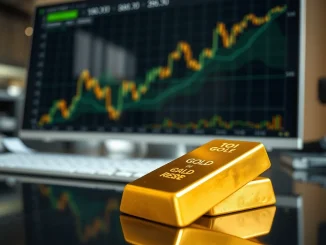 Gold price prediction chart showing recent volatility and long-term bullish trend with $8,000 target