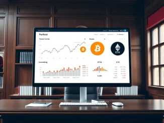 Harvard endowment's strategic portfolio shift between Bitcoin and Ethereum ETFs on an institutional dashboard.