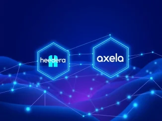 Illustration of the Hedera and Axelar blockchain integration enabling secure cross-chain finance.