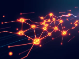 Network graph visualizing the surge in daily active addresses on high-speed blockchains.