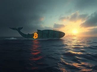 Conceptual image of the HyperUnit Whale's massive $760M Bitcoin transfer to the Binance exchange.