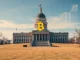 Illinois State Capitol with Bitcoin reserve legislation concept representing government cryptocurrency adoption