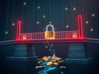 IoTeX bridge exploit illustration showing security breach and asset drainage from compromised blockchain bridge