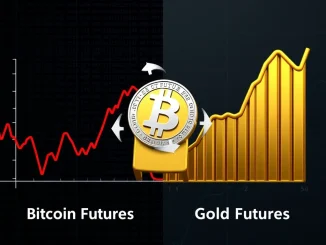 JPMorgan analysis chart showing rotation from oversold Bitcoin futures to gold forecast at $8500