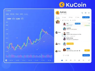 KuCoin Feed 2.0 and KuCoin Live interface showing integrated trading charts and social discussion.