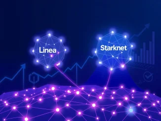 Illustration of Linea and Starknet Layer-2 networks leading in social dominance and engagement metrics.