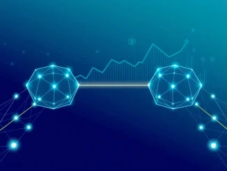 Crypto market update showing LayerZero and JUST leading gains with cross-chain interoperability visualization