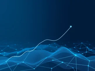 Analytical graphic representing blockchain network growth and cryptocurrency investment trends for long-term portfolios.