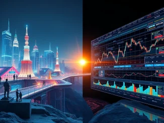 Metamoonshots and AscendEX partnership bridges a vibrant metaverse with a crypto trading interface, symbolizing Web3 integration.