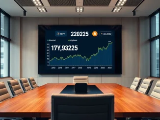Metaplanet FY2025 financial results showing profit alongside Bitcoin price chart indicating significant unrealized loss.