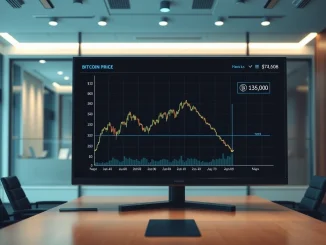 Chart showing MicroStrategy's Bitcoin holdings entering unrealized loss as BTC price dips below average cost.