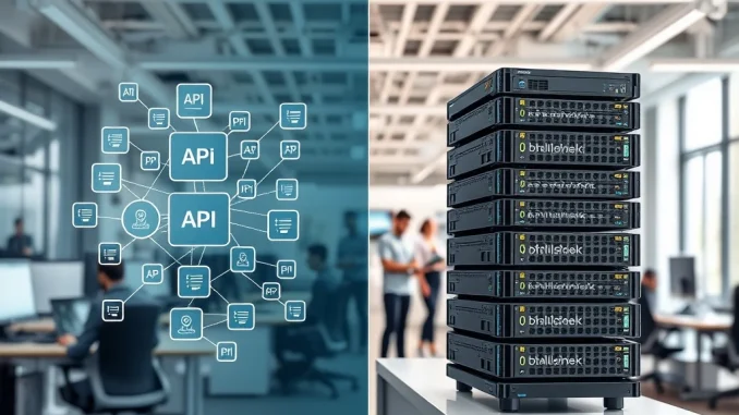 Modular financial infrastructure versus monolithic banking systems showing API flexibility ending vendor lock-in for neobanks.